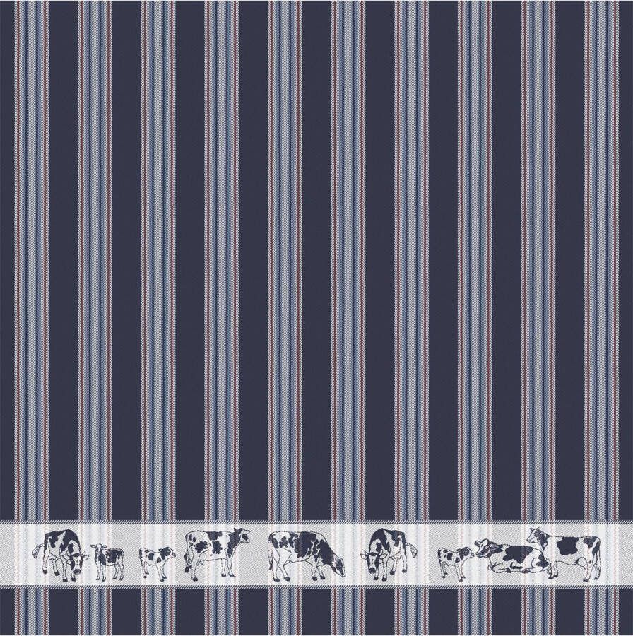 DDDDD Friesian Fries 6x Theedoek Set van 6 stuks Katoen Gestreept 60x65 cm Blauw