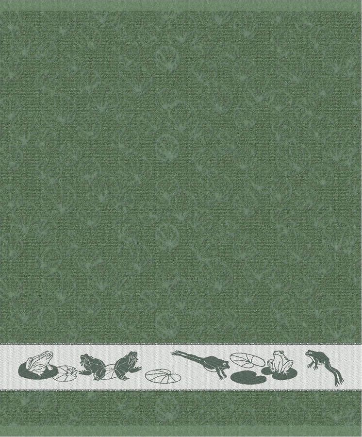 DDDDD Froggy Keukendoek Set van 6 Katoen Botanische print 50x55 cm Badstof Laurier