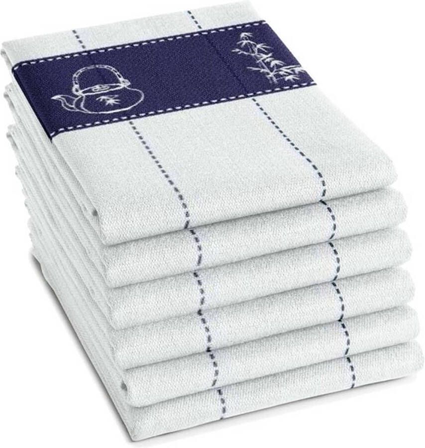 DDDDD Haru Theedoek 60x65 cm Set van 6 Indigo