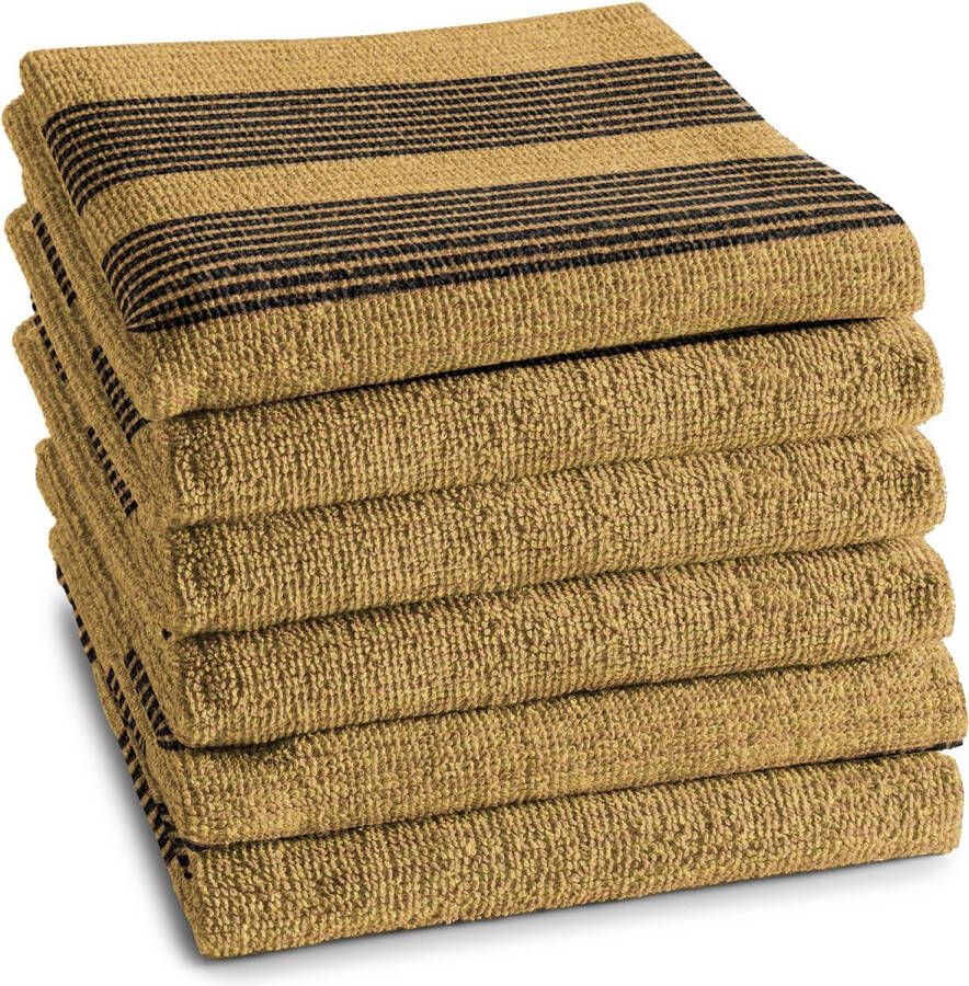 DDDDD 6x Keukendoek Baxter 50x55 cm Okergeel Set van 6 stuks