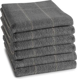 DDDDD keukendoek Fence 50x55 cm Anthracite 6 stuks