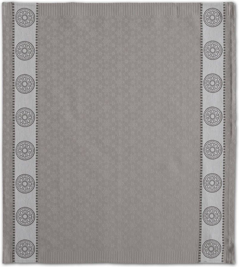 DDDDD Lace Theedoek Set van 6 Katoen Print 60x65 cm Grijs