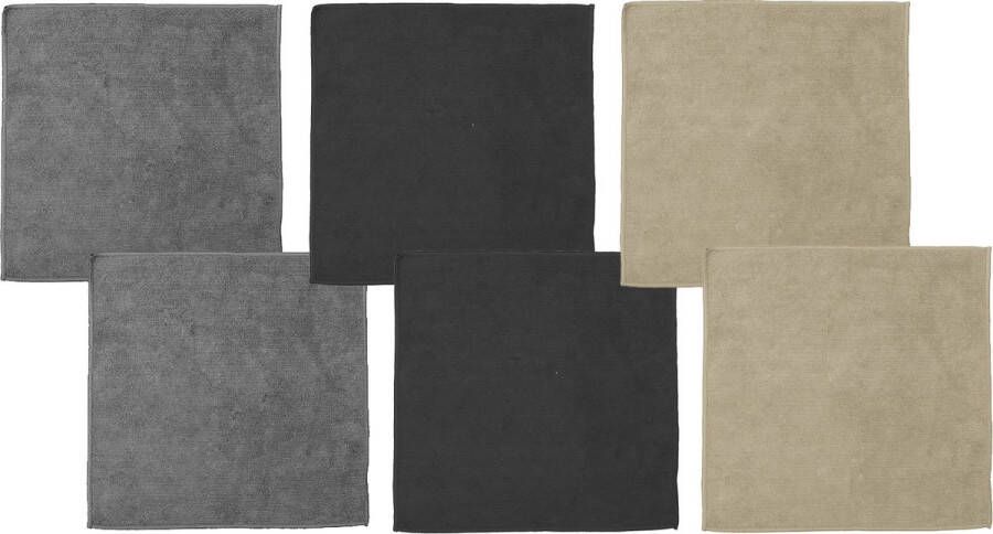 DDDDD 6x Microvezeldoek Billie 30x30 cm Combi set Kleur Set van 6 stuks