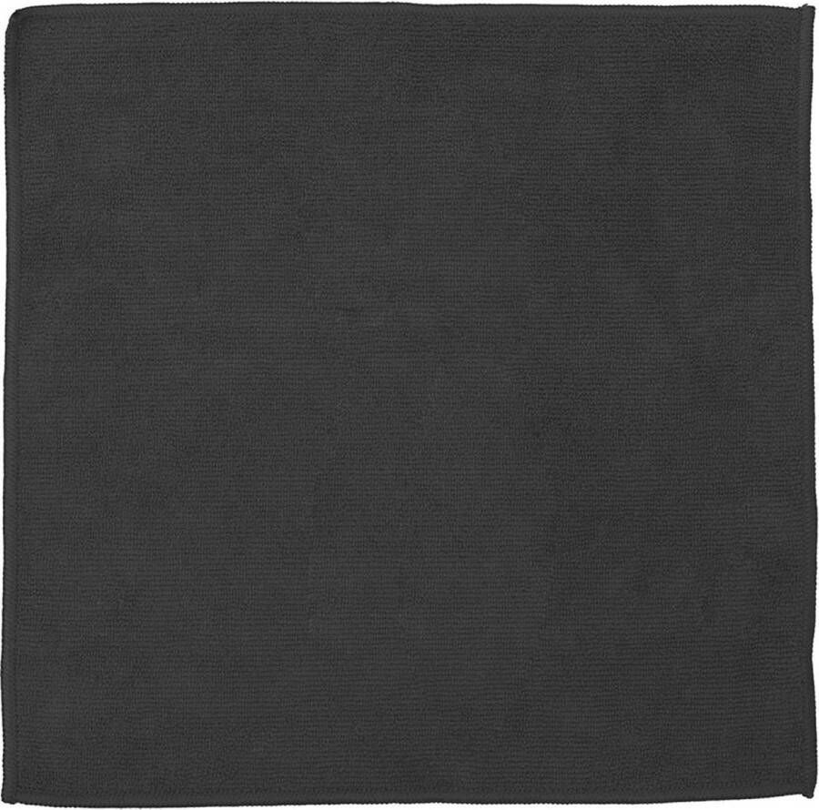 DDDDD 6x Microvezeldoek Billie 30x30 cm Zwart Set van 6 stuks