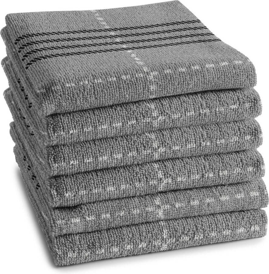 DDDDD Organic Keukendoek Morvan 50x55cm grey set van 6