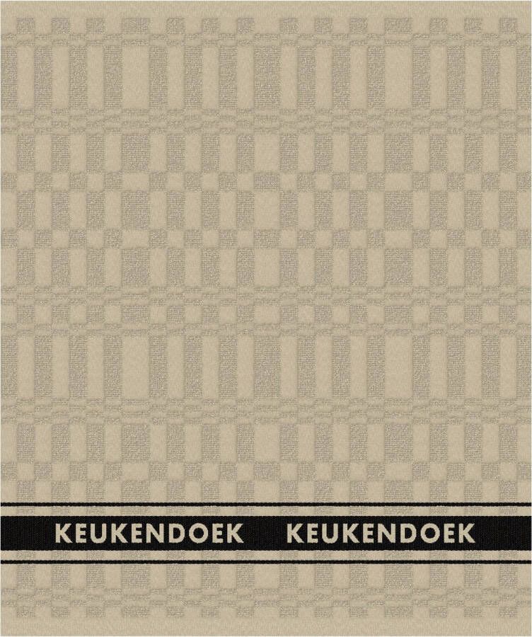 DDDDD Pelle Keukendoek Set van 6 Katoen Print 50x55 cm Badstof Zand