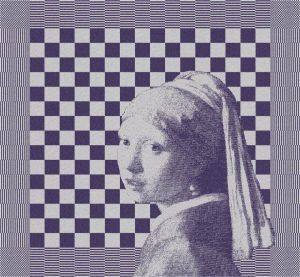 DDDDD theedoek Girl With a Pearl 60 x 65 blue per 6 stuks