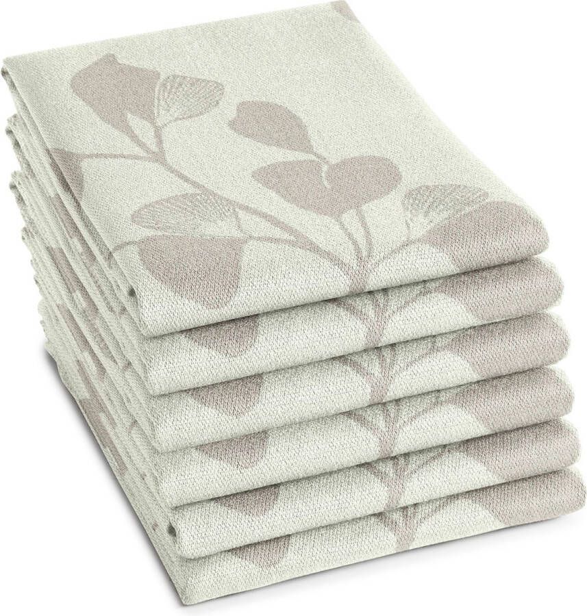 DDDDD theedoek Kenchi 60x65 cm Cream 6 stuks