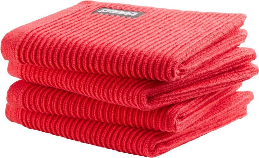 DDDDD Vaatdoek Basic Clean 30x30cm classic red set van 4