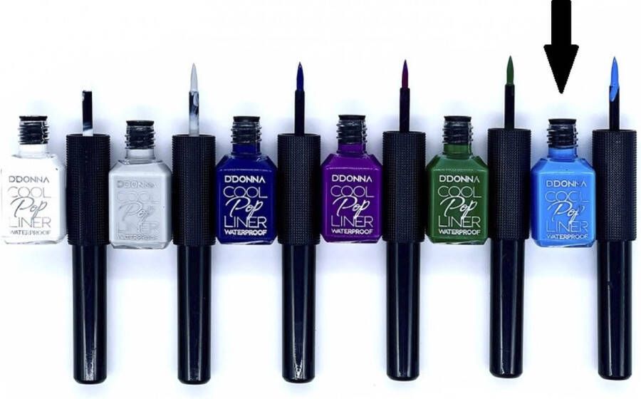 D'donna Cool Pop Vloeibare Eyeliner Waterproof Helder Blauw Nummer 6