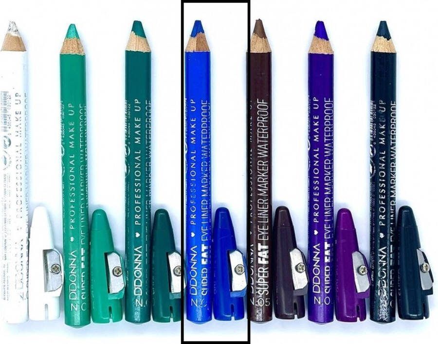 D'donna Jumbo Oogschaduw en Oogpotlood met puntenslijper Super Fat Eye Liner Marker Waterproof Blauw Nummer 04 1 stuks