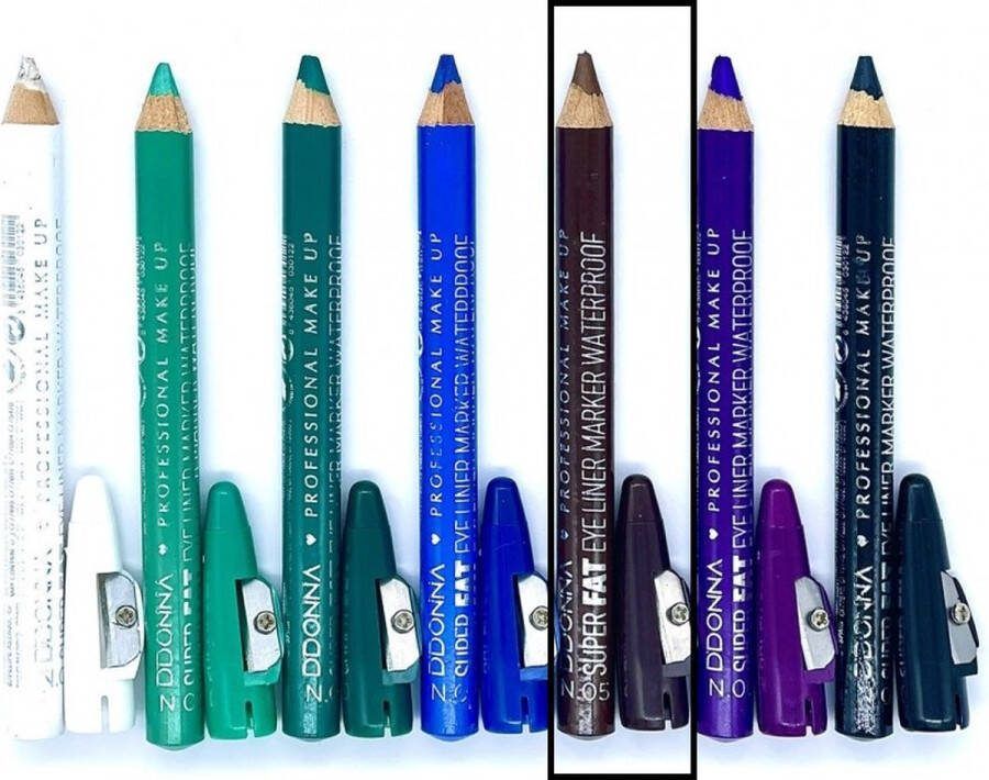 D'donna Jumbo Oogschaduw en Oogpotlood met puntenslijper Super Fat Eye Liner Marker Waterproof Bruin Nummer 05 1 stuks