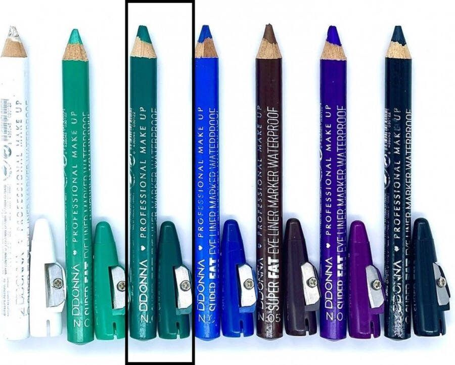 D'donna Jumbo Oogschaduw en Oogpotlood met puntenslijper Super Fat Eye Liner Marker Waterproof Groen Nummer 03 1 stuks