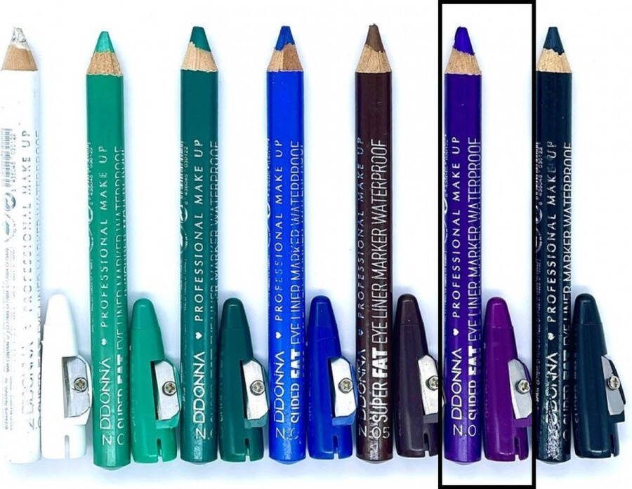 D'donna Jumbo Oogschaduw en Oogpotlood met puntenslijper Super Fat Eye Liner Marker Waterproof Paars Nummer 06 1 stuks
