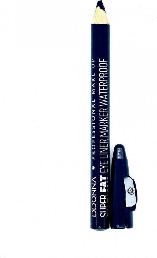 D'donna Jumbo Oogschaduw en Oogpotlood met puntenslijper Super Fat Eye Liner Marker Waterproof Zwart 1 stuks