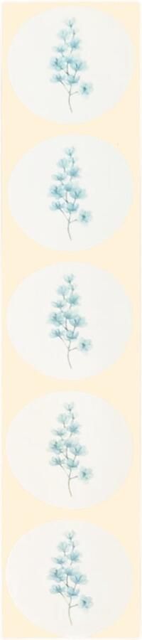 De Blije Luiaard Stickers Blauwe bloemen Rond 4cm 100st. DBLS025