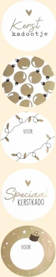 De Blije Luiaard Stickers Kerstkado mix Rond 4cm 100st. DBLS034