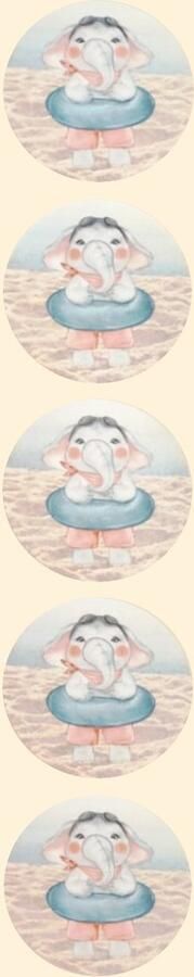 De Blije Luiaard Stickers Olifant in zwemband Rond 4cm 100st. DBLS023