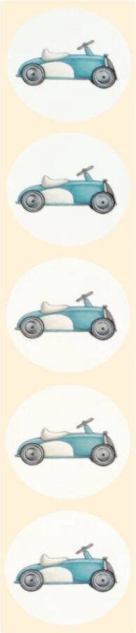 De Blije Luiaard Stickers Blauwe loopauto Rond 4cm 100st. DBLS022