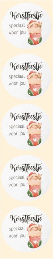 De Blije Luiaard Stickers Kerstfeestje Rond 4cm 100st. DBLS013