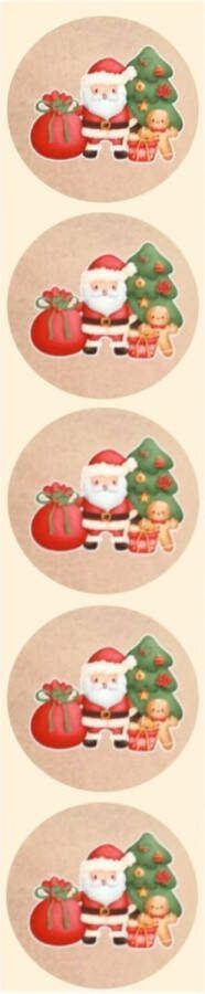 De Blije Luiaard Stickers Kerstman Rond 4cm 100st. DBLS017