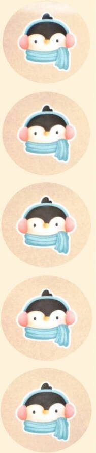 De Blije Luiaard Stickers Pinguïn met sjaal Rond 4cm 100st. DBLS033