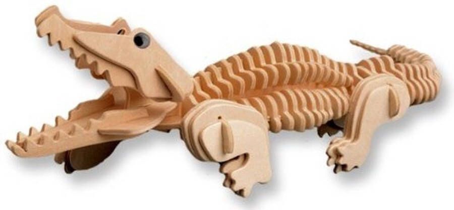 De Bouwplaats Bouwpakket 3D Puzzel Krokodil hout
