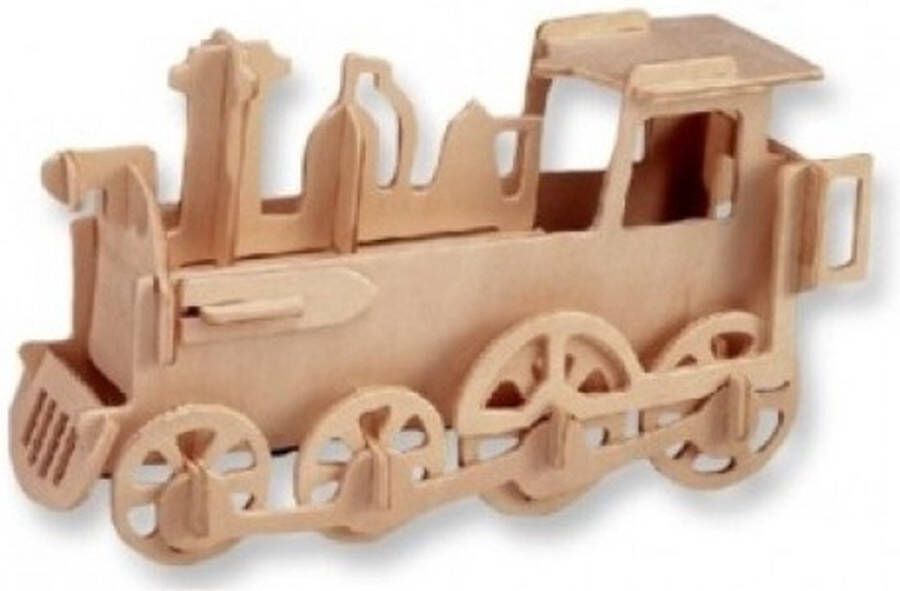 De Bouwplaats Bouwpakket 3D Puzzel Locomotief Trein- hout