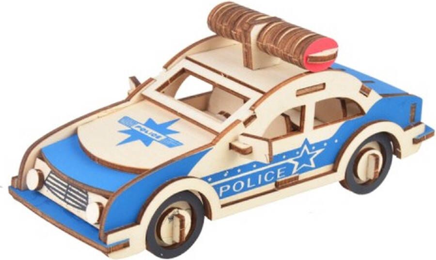 De Bouwplaats Bouwpakket 3D Puzzel Politieauto- hout