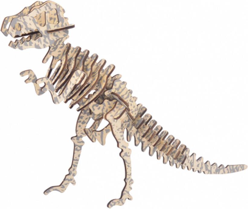 De Bouwplaats Bouwpakket 3D Puzzel Tyrannosaurus van hout- kleur