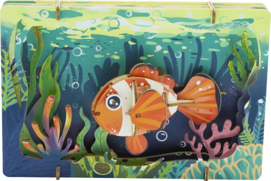 De Bouwplaats Bouwpakket 3D Theater Aquarium Clownvis Vis- Gekleurd