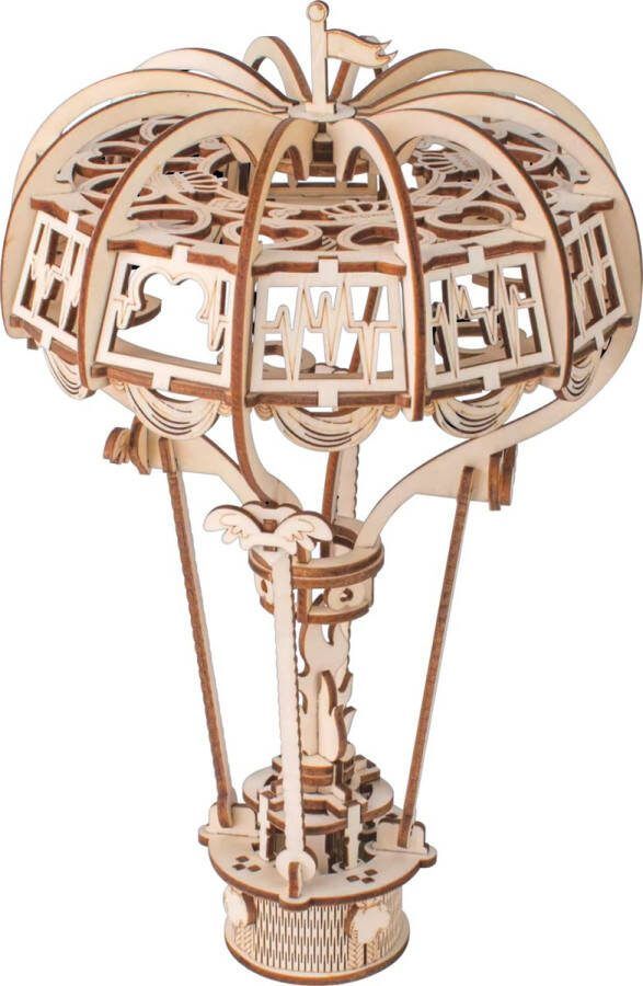 De Bouwplaats Bouwpakket DIY 3D Puzzel Modelbouw Hete Luchtballon van hout