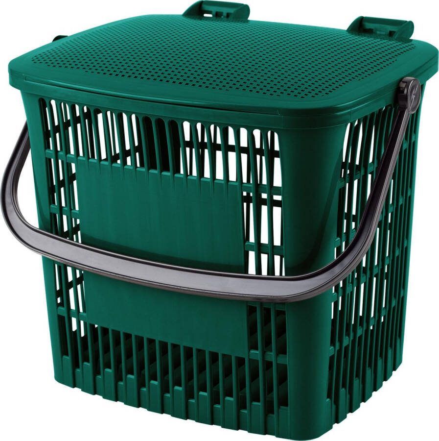 De Bries Ecodutch groen incl. 10L Compostbags afvalemmertje gft afvalbakje bio afvalbakje aanrecht afvalbakje groenafval sorteer afvalbak sorteer bak aanrecht afvalbakje