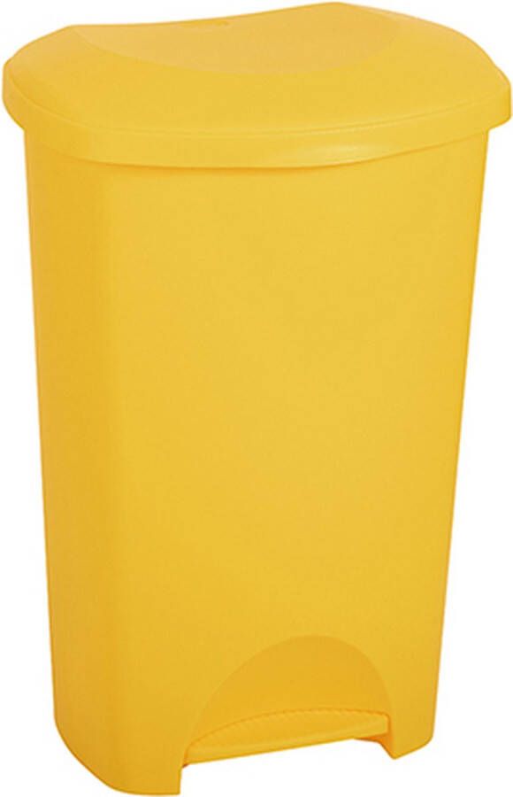 De Bries Pedaalemmer prullenbak afvalbak 50 liter – geel