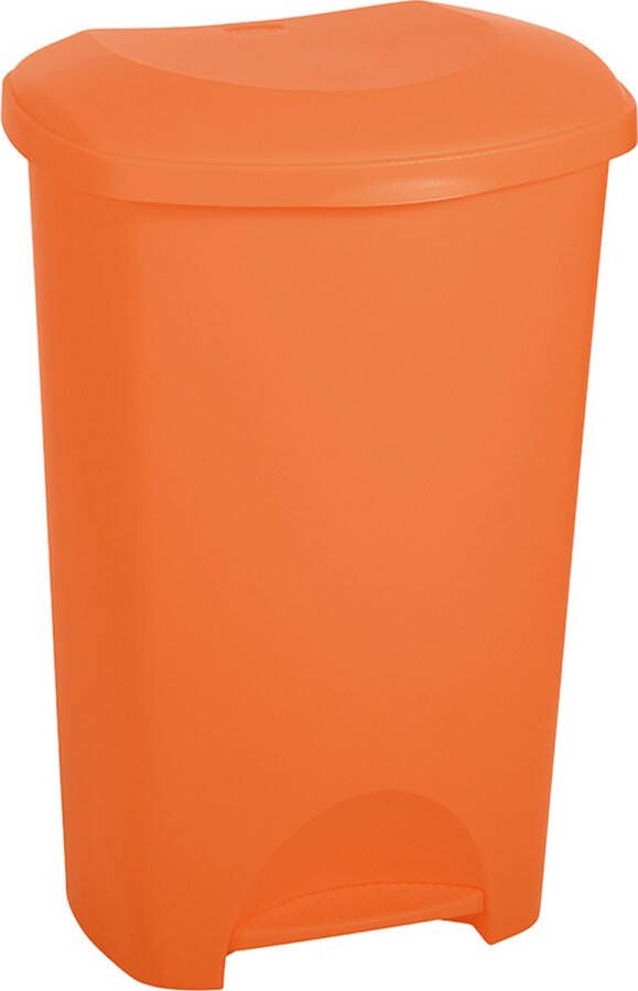De Bries Pedaalemmer Prullenbak Afvalbak 50 liter – Oranje