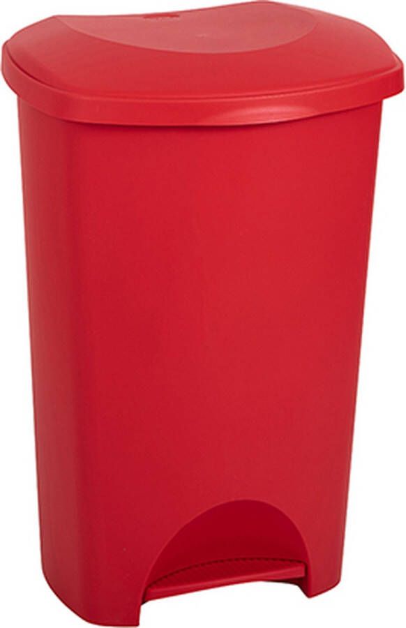 De Bries Pedaalemmer prullenbak afvalbak 50 liter – rood