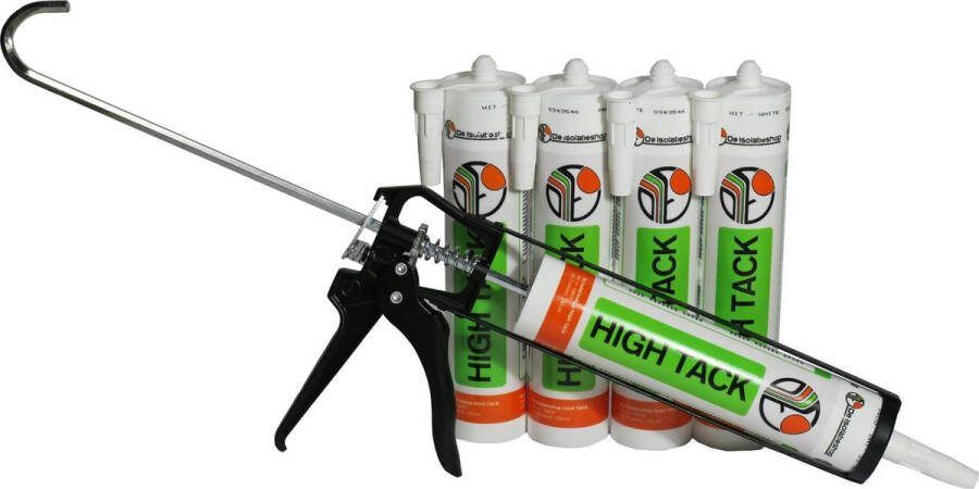 De Isolatieshop High Tack set met 5x High-Tack montagelijm + Kitspuit (actieset voor het lijmen)