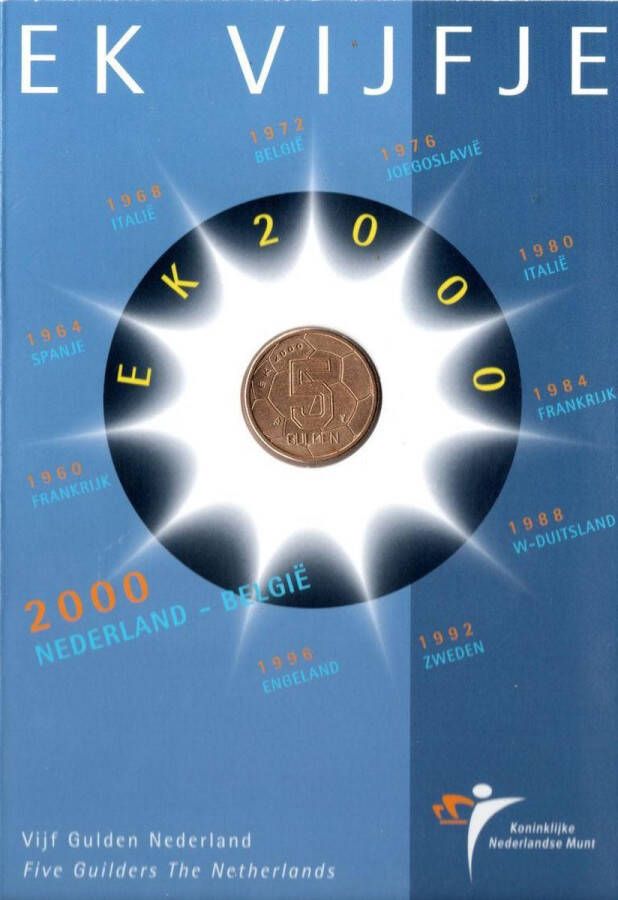 De Koninklijke Nederlandse Munt 5 Gulden EK Voetbal 2000 FDC: EK Vijfje