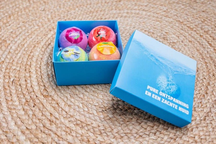 De kunst van zeep Valentijnsdag cadeau Magische geschenkdoos met 4 Large Bruisballen 4x100G Bad ballen Biologisch Bruisbal Speciaal met een hartje opbergdoos Badbom Bathbombs Kado voor je liefde