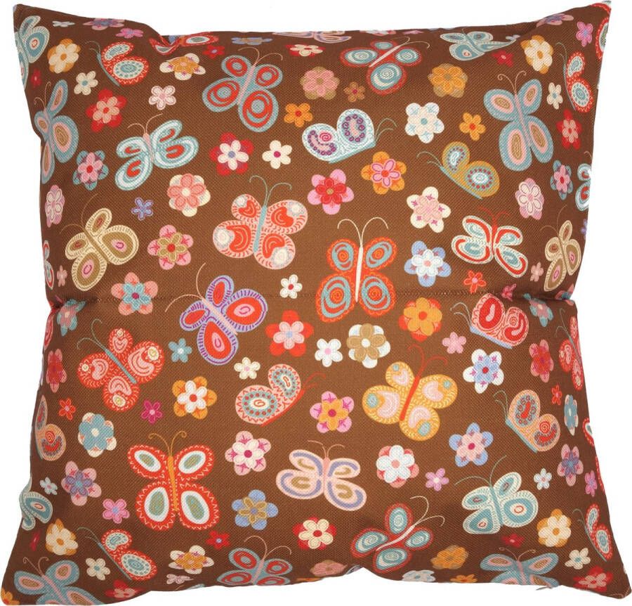 De Kussenkraam Kussenhoes Butterfly vlinders kids Linnenlook 45 x 45 cm Exclusief binnenkussen