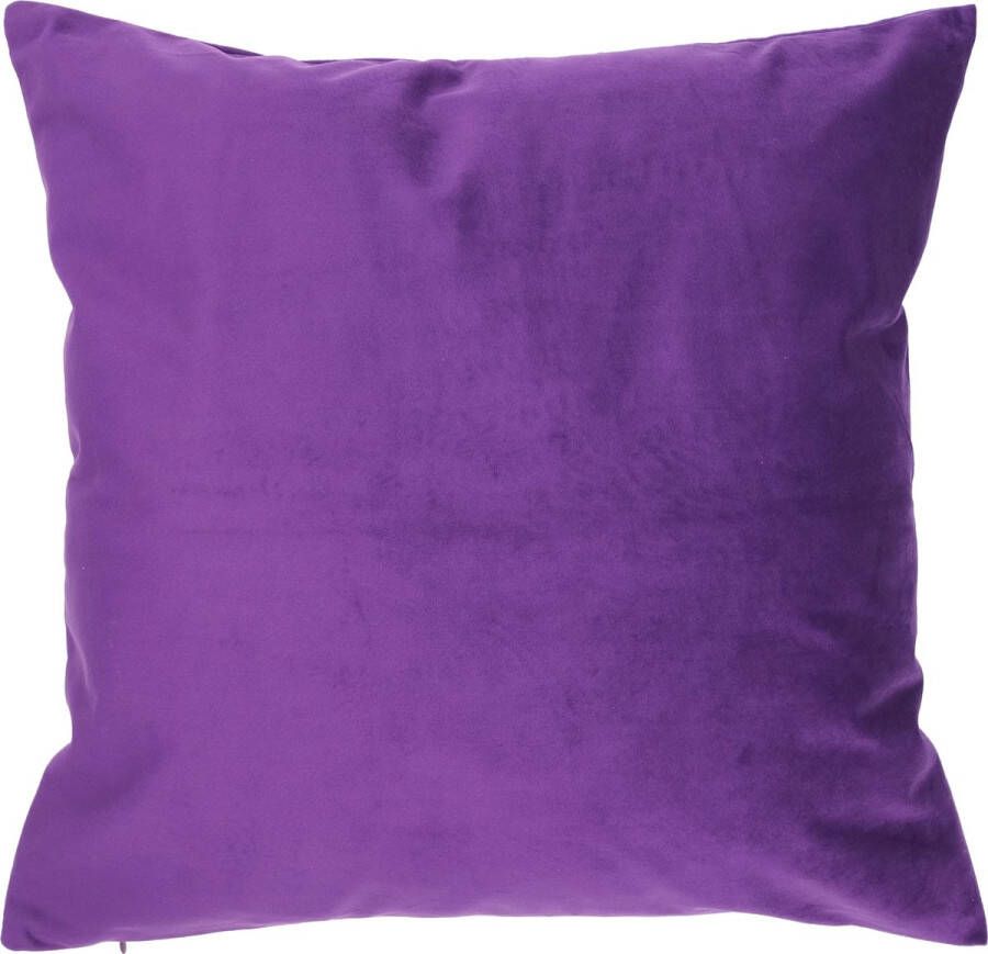 De Kussenkraam Velvet Kussenhoes Fluweel Paars 100% Polyester 44 x 44 cm Exclusief binnenkussen