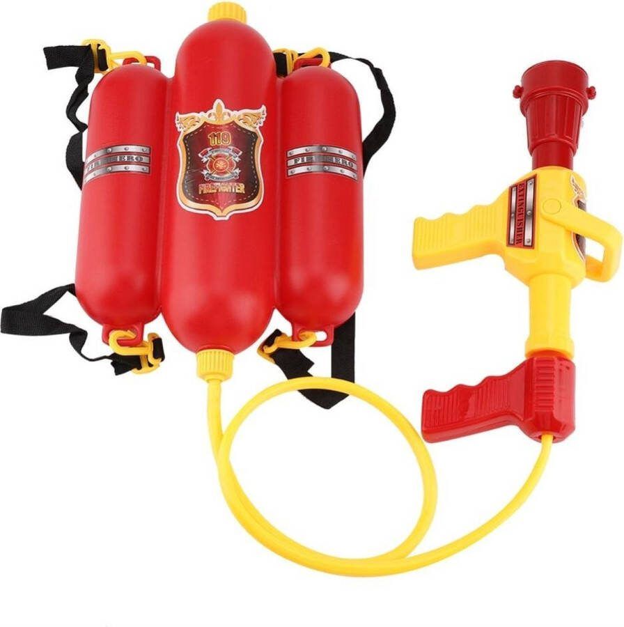De Max Brandweerman waterpistool brandweerslang Fire Dept waterpomp rugzak reservetank