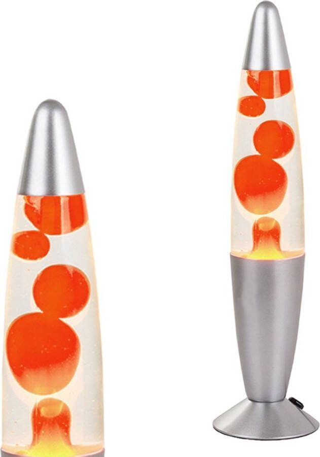 De Max electrische veilige lavalamp oranje | 34cm | voor kinderen en volwassenen