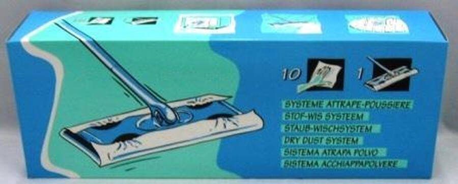 De Max Stof-wis systeem als Swiffer Floor Dry Starterkit. 1 toestel & 10 statische doekjes