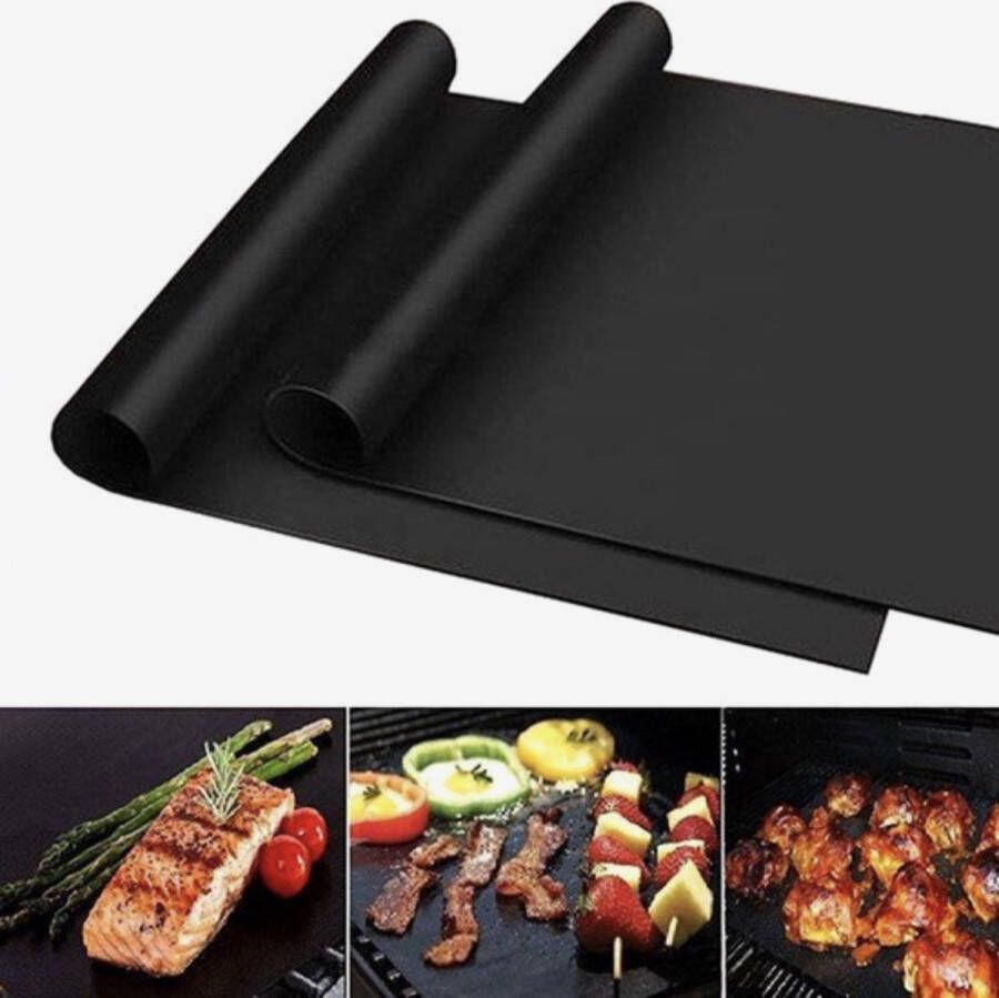 De Millennials Duurzame Multimat 4 Stuks BBQ Deegmat Grill mat Koken Ovenbeschermer Hittebestendig Makkelijk schoon Zwart Antislip Keukenaccessoires Herbruikbare bakmat – Barbecue matje – Makkelijk Feestje