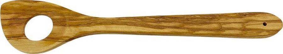 De Peperbol Pollepel Olijfhout met gat 30 cm