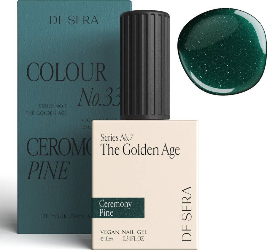 De Sera Gellak Glitter Groene Gel Nagellak Groen 10ML Colour No. 33 Ceremony Pine