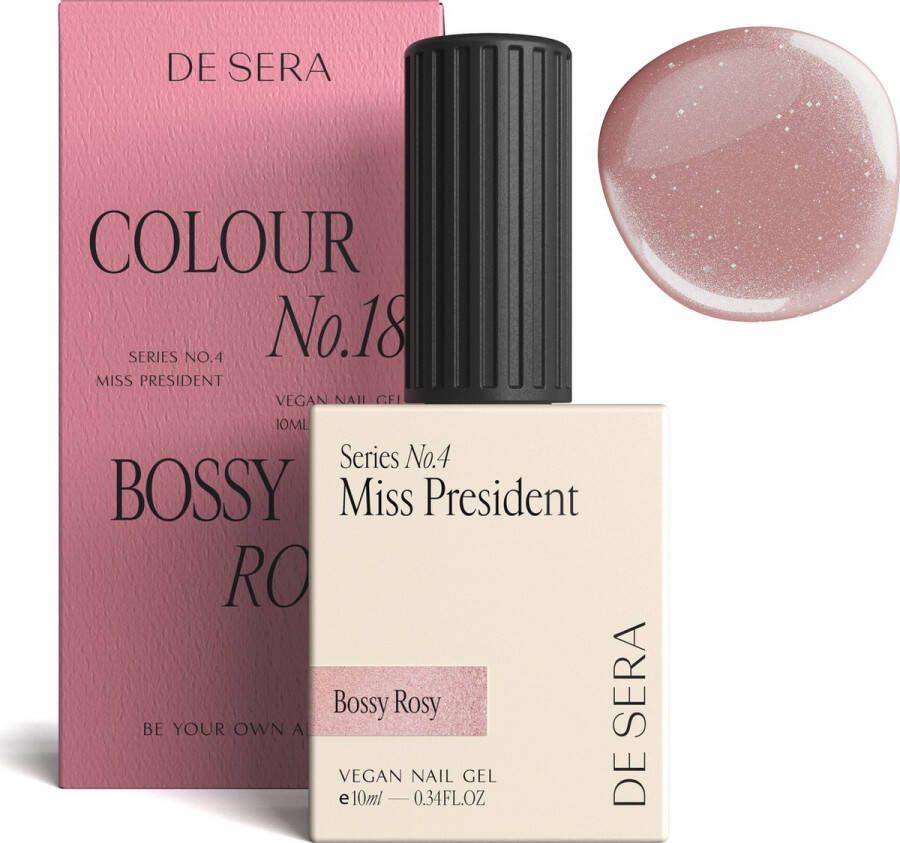 De Sera Gellak Glitter Roze Gel Nagellak 10ML Colour No. 18 Bossy Rosy