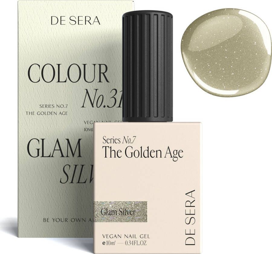 De Sera Gellak Glitter Zilvere Gel Nagellak Zilver 10ML Colour No. 31 Glam Silver