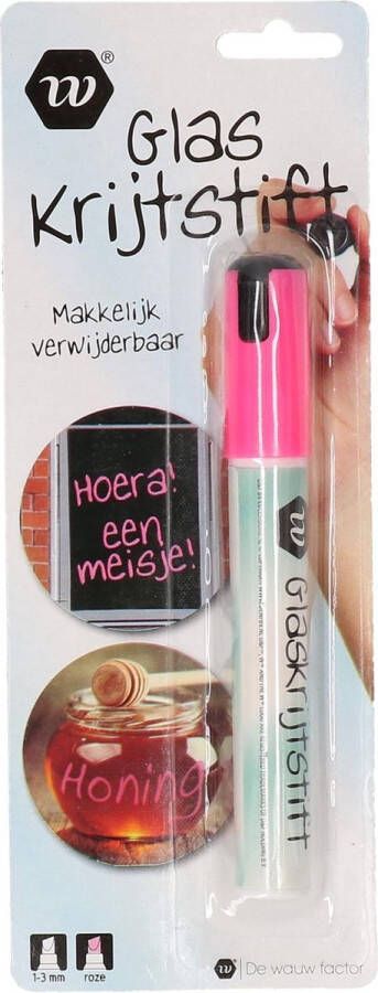 De wauw factor Glas krijtstift | Stif voor op het raam | Glas stift | Raam versieren | Raam stift | Roze | 1-3 mm